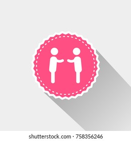 flat Businessman shaking hands icon