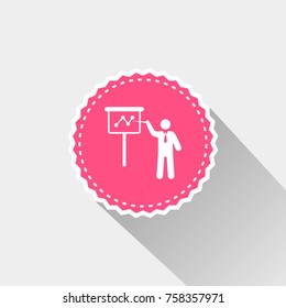 flat Businessman showing a project icon
