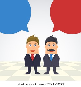 Flat Businessman Speech Bubbles Vector Design