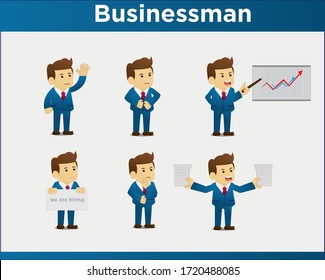 flat businessman vector pack - cartoon 