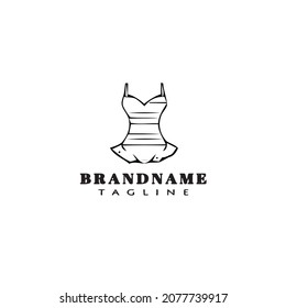flat bustier logo cartoon icon design template black modern isolated vector illustration