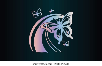Flat butterflies flying Design background vector file 