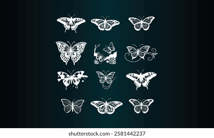 Flat butterflies flying Design background vector file 