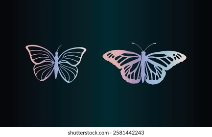 Flat butterflies flying Design background vector file 