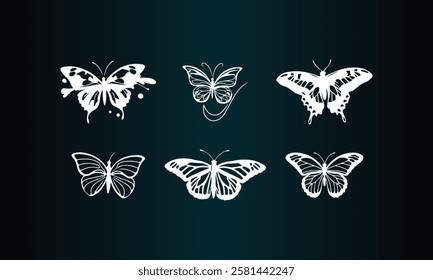 Flat butterflies flying Design background vector file 