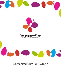 Flat butterfly. Color. Fly. Symbol. Vector.