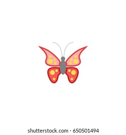 Flat Butterfly Element. Vector Illustration Of Flat Beauty Insect Isolated On Clean Background. Can Be Used As Butterfly, Insect And Moth Symbols.