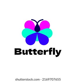 flat butterfly modern  logo template