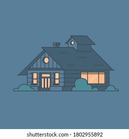 flat cabin icon vector illustration isolated