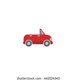 Flat Cabriolet Element. Vector Illustration Of Flat Transport Isolated On Clean Background. Can Be Used As Transport, Cabriolet And Car Symbols.