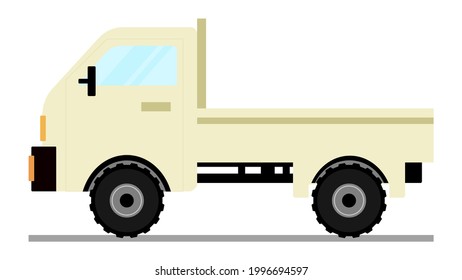 flat cabriolet and pickup illustration