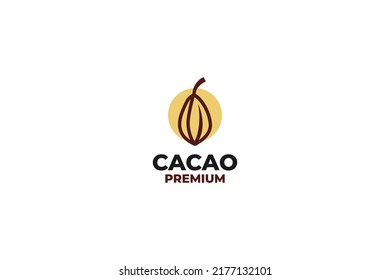 Flat cacao logo icon design vector template illustration idea