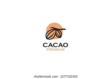 Flaches Kakao-Logo, Design, Vektorgrafik-Idee