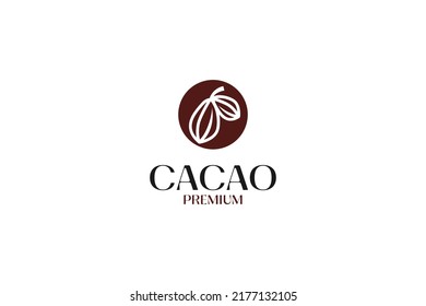 Flat cacao logo icon design vector template illustration idea
