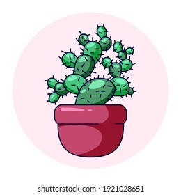Flat cactus icon. Cactus filled outline icon, line vector sign, linear colorful pictogram.