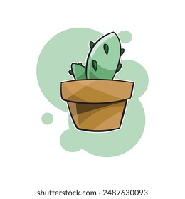 una ilustración de cactus plano se puede utilizar para ilustraciones de libros
