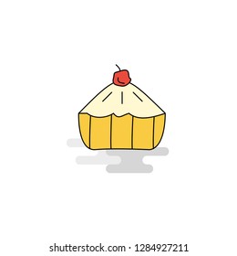 Flat Cake Icon. Vector