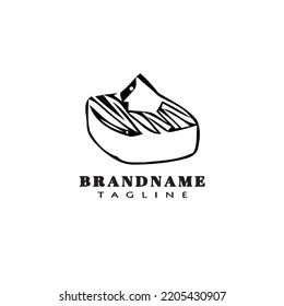 flat cake logo cartoon design template icon black modern isolated vector illustration