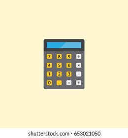 Flat Calculator Element. Vector Illustration Of Flat Accounting  Isolated On Clean Background. Can Be Used As Calculator, Accounting And Finance Symbols.