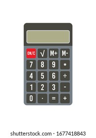 Flat calculator isolated on a white background. Simple illustration.