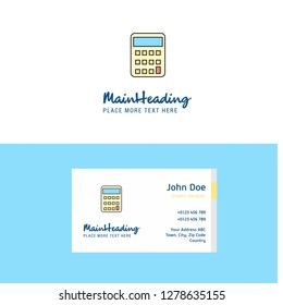 Flat Calculator  Logo and Visiting Card Template. Busienss Concept Logo Design