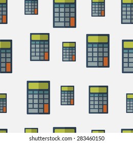 Flat calculator seamless pattern background