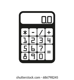 Flat calculator sign illustration. Vector. Black icon on white background