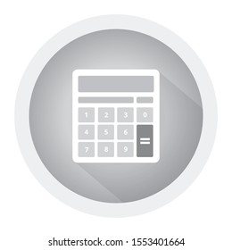 Flat Calculator Vector Illustration With white background. Black and white icon