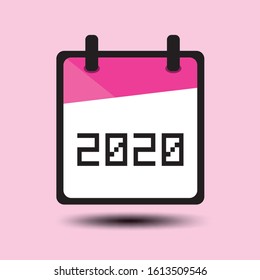 Flat calendar 2020 Icon vector illustration. Calendar on the wall. web icon, sign.