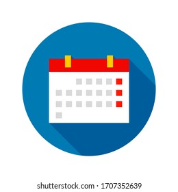 Icono de círculo de calendario plano. Ilustración vectorial del objeto Schedule.