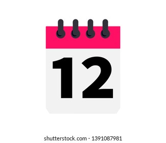 Flat Calendar Icon with 12 months