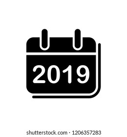 Flat calendar Icon. Calendar 2019. Vector illustration.