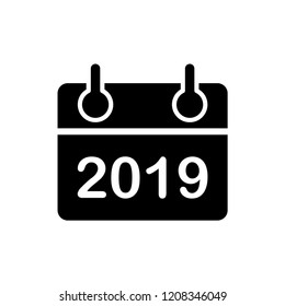 Flat calendar Icon. Calendar 2019. Vector illustration.