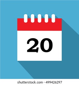 Flat calendar icon.