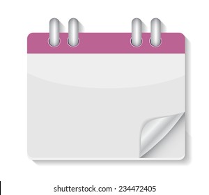 Flat Calendar Icon for Applications Vector Illustration