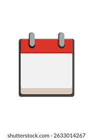 Flat Calendar Icon. Blank calendar template. Vector illustration. Stock Illustration