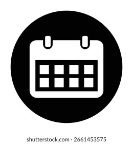Flat Calendar Icon in Circle