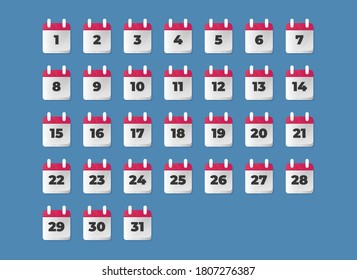 Flat calendar icon. Date and time background.