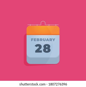 Flat calendar icon. Date and time background.