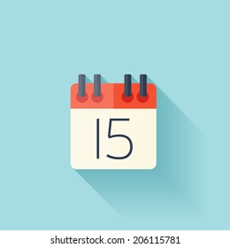 Flat Calendar Icon. Date And Time Background.