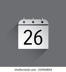 Flat calendar icon. Date and time background.