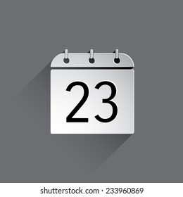 Flat calendar icon. Date and time background.