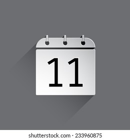 Flat calendar icon. Date and time background.