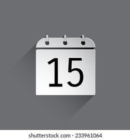 Flat calendar icon. Date and time background.