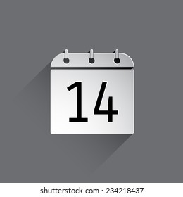 Flat calendar icon. Date and time background.