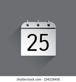Flat calendar icon. Date and time background.