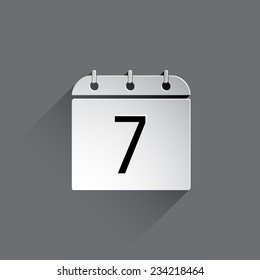 Flat calendar icon. Date and time background.