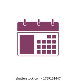 Diseño de icono de calendario plano aislado en fondo blanco