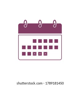 Flat calendar icon design isolated on white background