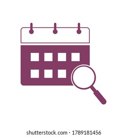 Diseño de icono de calendario plano aislado en fondo blanco